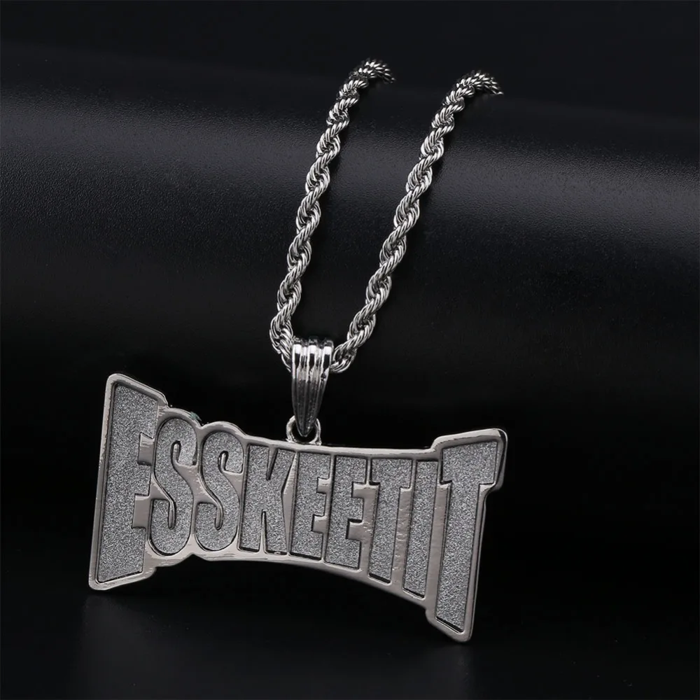TOPGRILLZ Новое персонализированное ожерелье с подвеской ESSKEETIT мужские серебряные ювелирные изделия в стиле хип-хоп, Очаровательное ожерелье для подарков