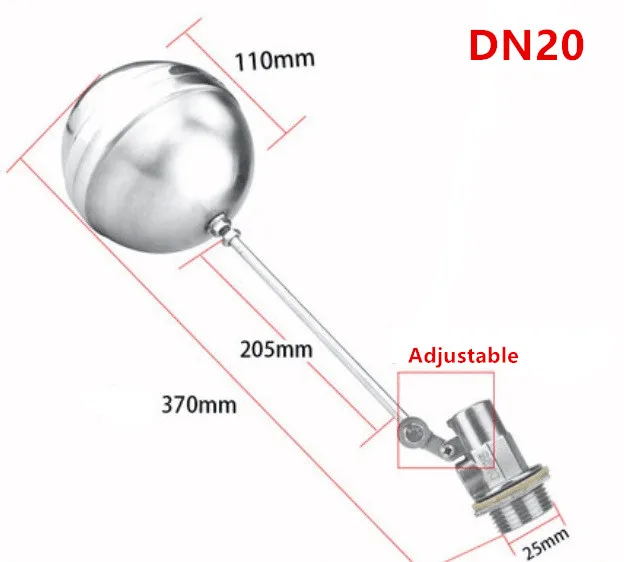 Плавающий шаровой клапан из нержавеющей стали контроля уровня воды для