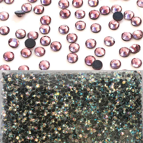 Light amethyst Светильник Siam DMC Горячая фиксация стразы оптом Большая упаковка с плоской задней частью стекло Горячая фиксация стразы на железе для свадебного платья Y2748 - Цвет: Light amethyst
