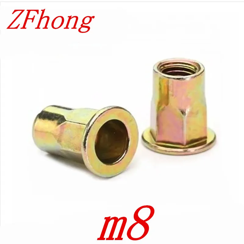 

100pcs half hex rivet nut M8 Metric thread steel with zinc hex Rivet Nut Rivnut Inserts Nut