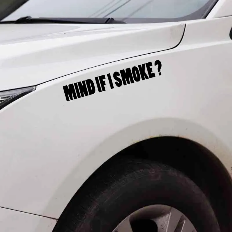 YJZT 15 7 см * 2 4 Индивидуальная виниловая наклейка на автомобиль с надписью MIND IF I SMOKE