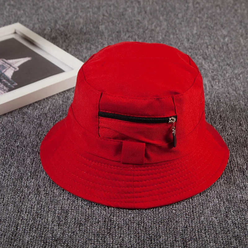 Хит продаж стиль с молнией модные K Поп простой цвет ведро Шапки популярная