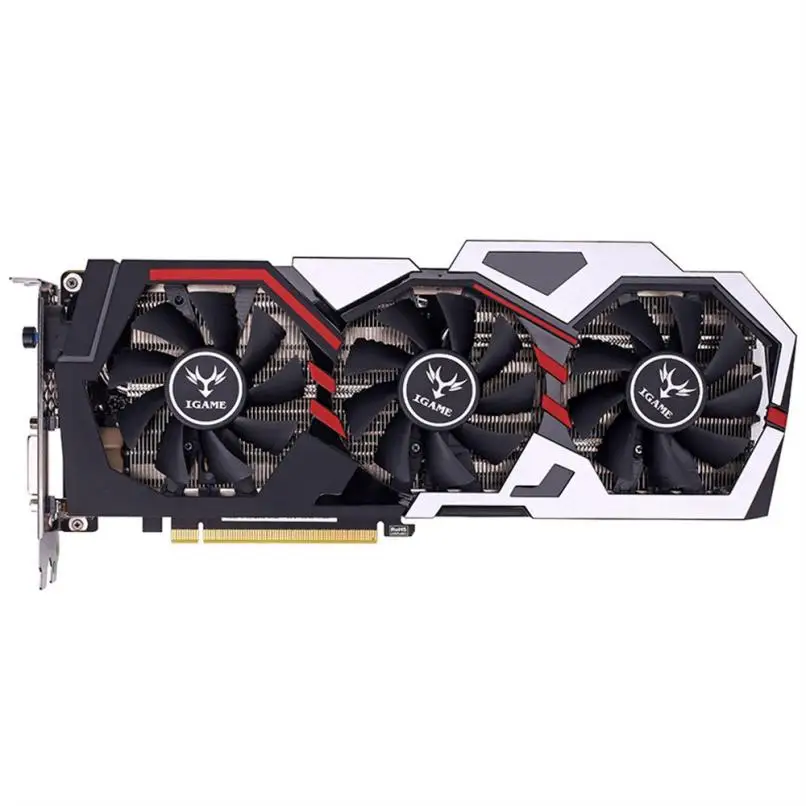 Цветная видеокарта iGame GTX 1070Ti Vulcan U Top graphics Card 1607/1683 MHz 8G 256bit I3P5 YE3.5 |