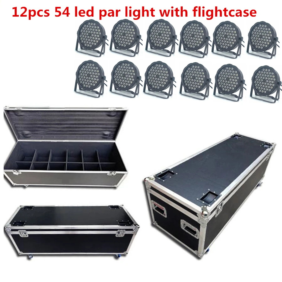 12 шт. 54x3 Вт led par light с flightcase wash dj LED RGBW UV Wash Disco Light DMX контроллер эффект 54x4 RGB 3в1|Эффект
