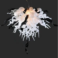 black and white 110220v ac led bedroom blown glass art decorative chandelier lighting