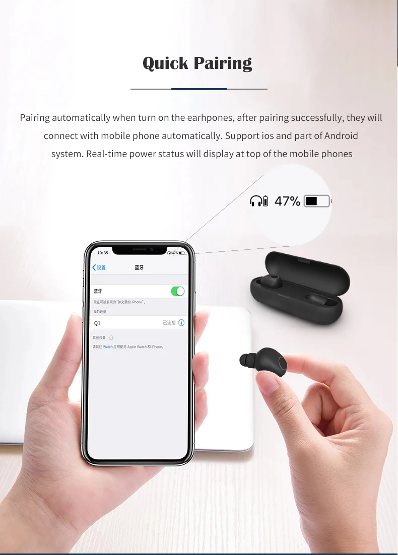 DHL 20 шт. наушники Bluetooth наушники пара наушники-вкладыши музыкальные наушники Набор для iPhone samsung Xiaomi наушники+ зарядная коробка