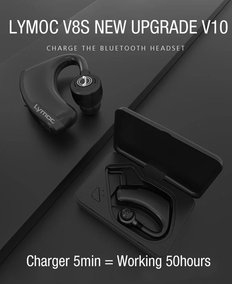 Lymoc обновление V10 Bluetooth гарнитуры 5,0 беспроводные наушники быстрое зарядное устройство коробка громкой связи HD Микрофон Стерео для iPhone Xiaomi huawei