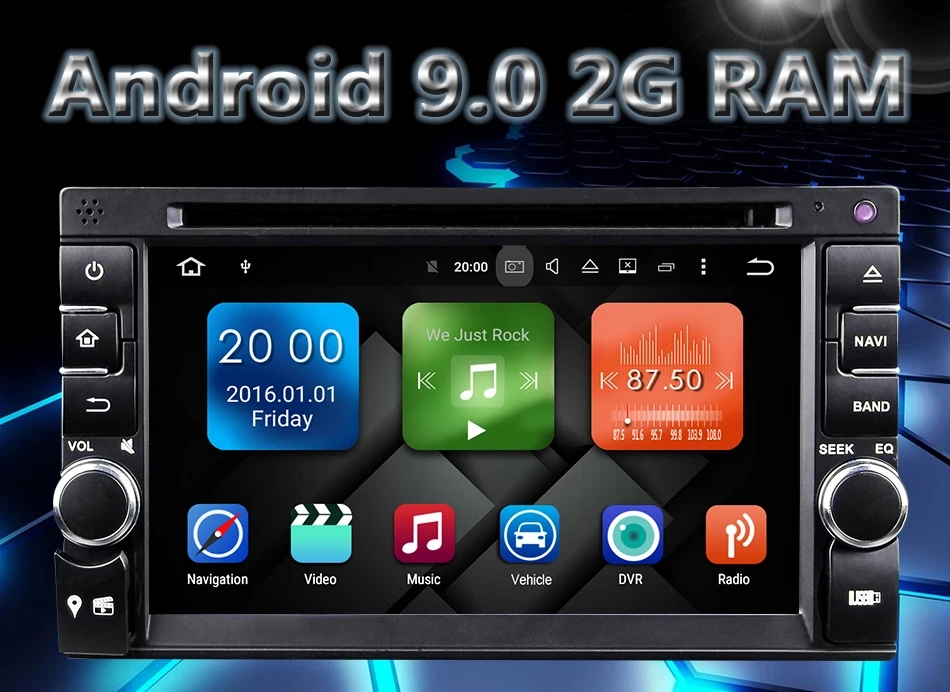 Eunavi 4 ядра универсальное 2 диновое Android 9,0 Автомобиль Радио dvd мультимедиа плеер Емкостный Сенсорный экран Аудио Стерео gps навигации