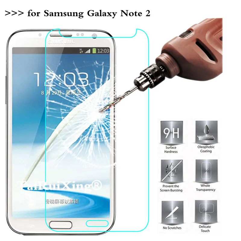 2.5D 0 26 мм 9H закаленное стекло для защиты экрана Samsung Galaxy Note II 2 N7100 Note2 N 7100 усиленная