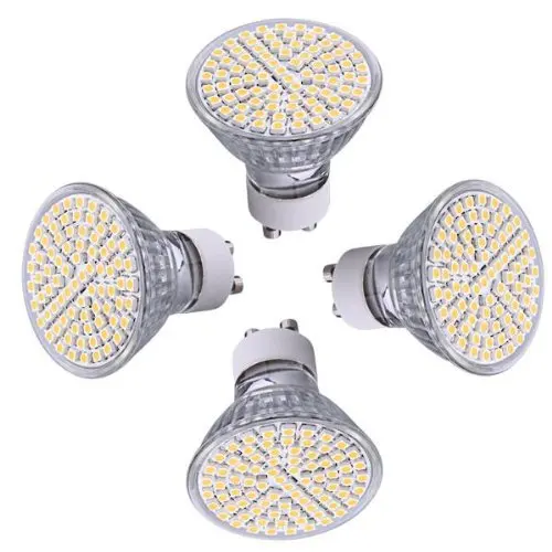 4 X GU10 ампульная лампа Spot 3528 SMD 80 светодиодный s Blanc Hot 3600K AC 230V 5000k 4W светодиодные