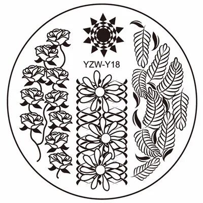 1 шт., YZWLE, модный, великолепный дизайн ногтей, печать, штамповка, пластины, хорошее качество, лак для ногтей, маникюрный шаблон, трафарет, DIY, инструменты для укладки