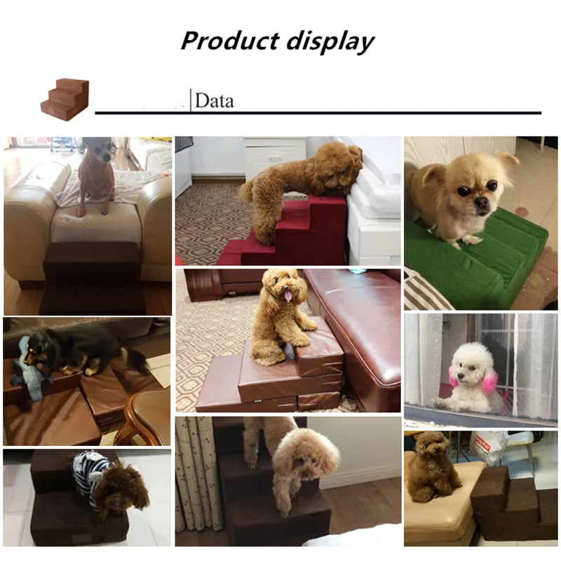 

New 3 Steps Breathable Cat Staircase Waterproof Dog Stairs Anti-slip Pet Climbing Ladder Bed Cushion Mat for Puppy Dogs Cat