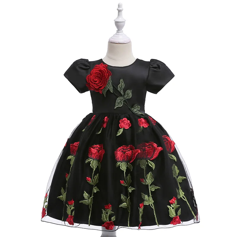 Детское дизайнерское платье для девочек винтажное с цветочным узором | Детская