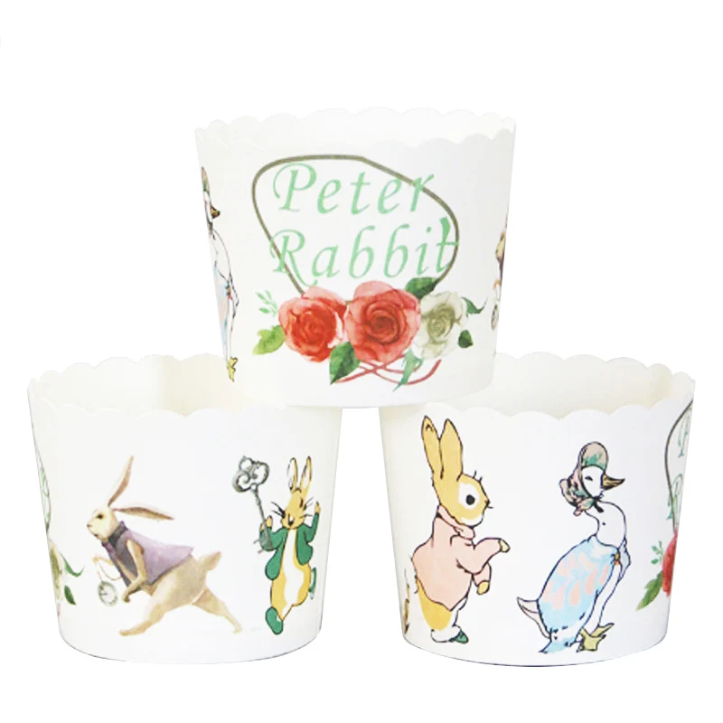 50 шт. милые бумажные чашки для выпечки с кроликом и уткой вкладыши торта чехлы