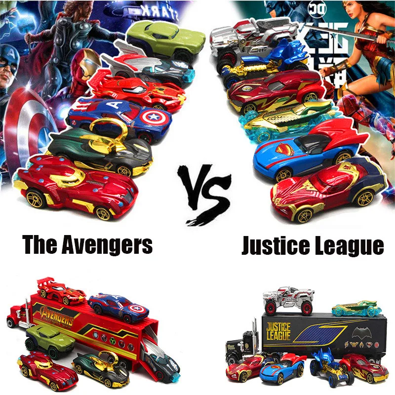 Популярные игрушечные машинки Мстители VS Justice league литая машинка для литья под
