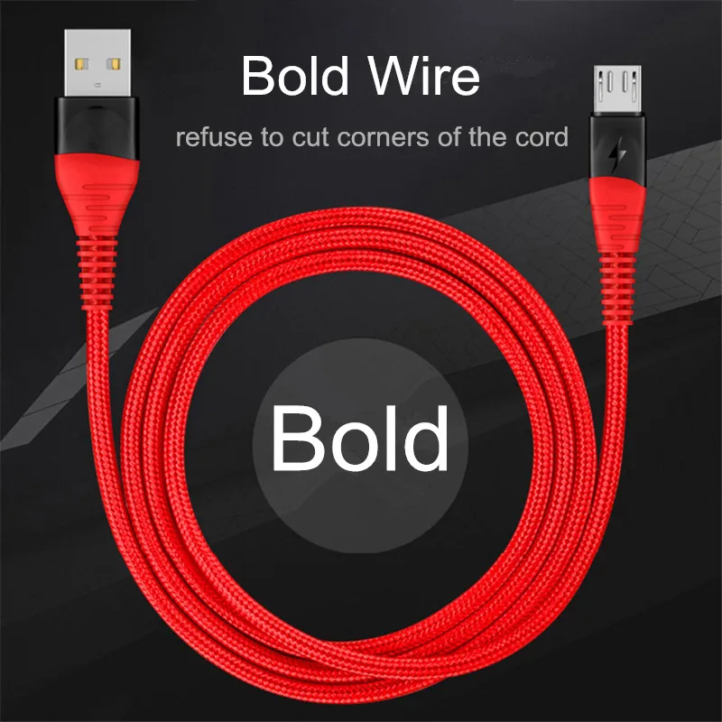 Кабель Micro USB Suhach 2.4A нейлоновый кабель для быстрой зарядки и передачи данных Samsung
