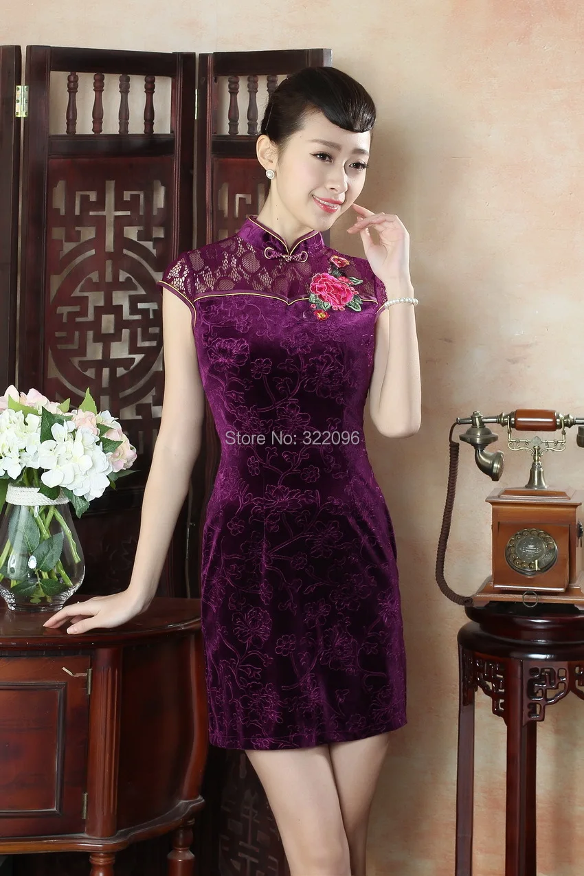 Шанхай история новая мода бархат Qipao китайская женская одежда Cheong sam платье