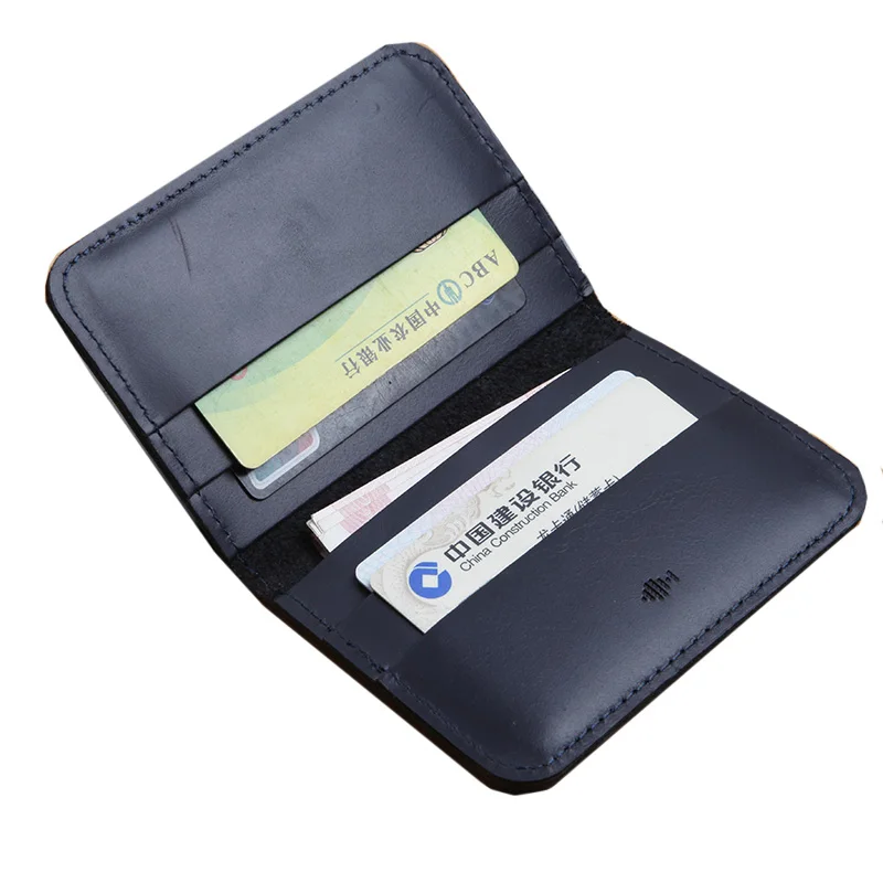 LANSPACE men's genuine leather card holder handmade wallet brand  coin purses holders