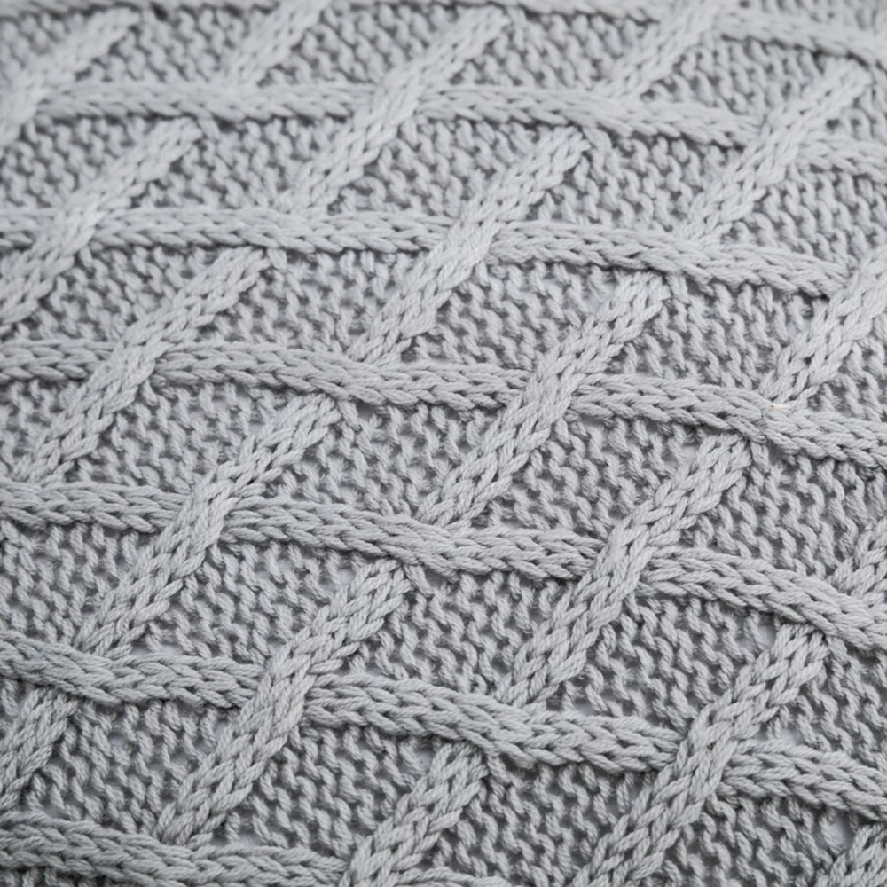 Вязаная однотонная Подушка с помпоном для автомобилей стульев диванов