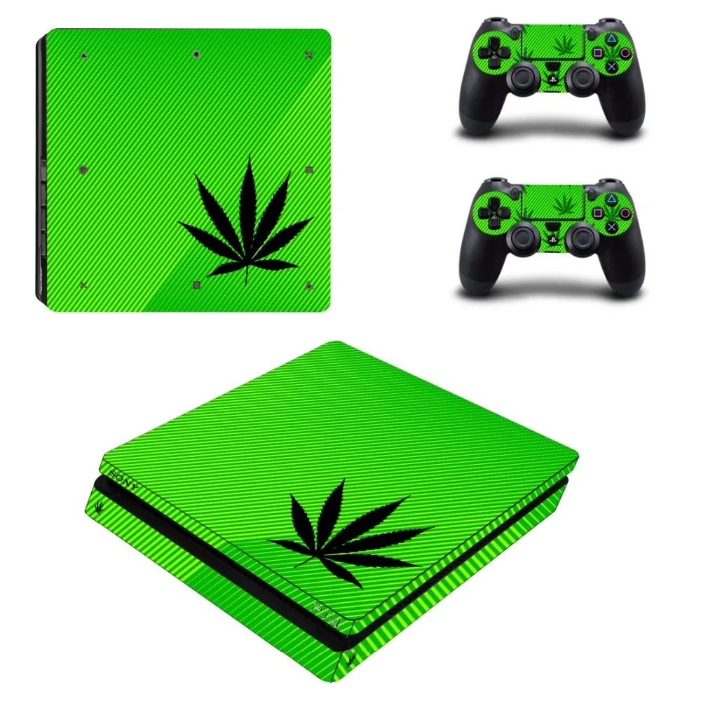 Виниловая наклейка для PS4 Slim Skin Sticker чистый белый зеленый лист трава Playstation 4 и 2