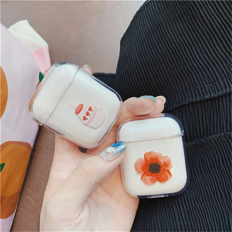 Милый мультяшный чехол для Apple Air pods чехол наушник с bluetooth аксессуары для Airpods 2 Чехол прозрачный жесткий чехол для наушников
