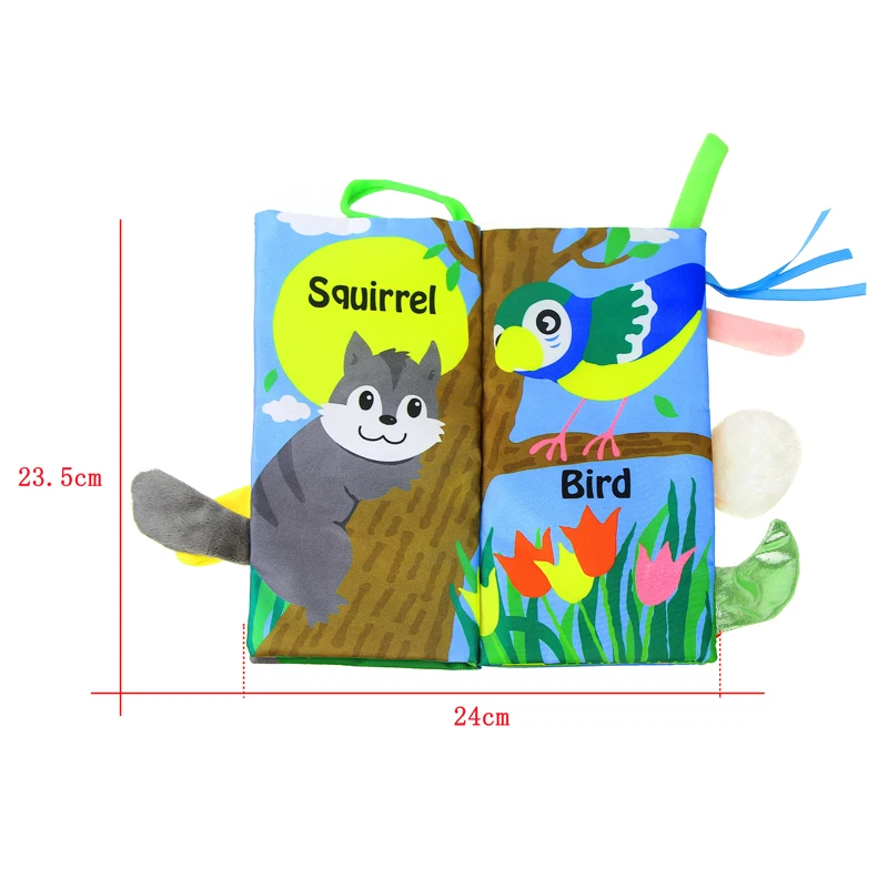 2 шт. Животные хвост стерео книжки из мягкой ткани для малышей тихий книги