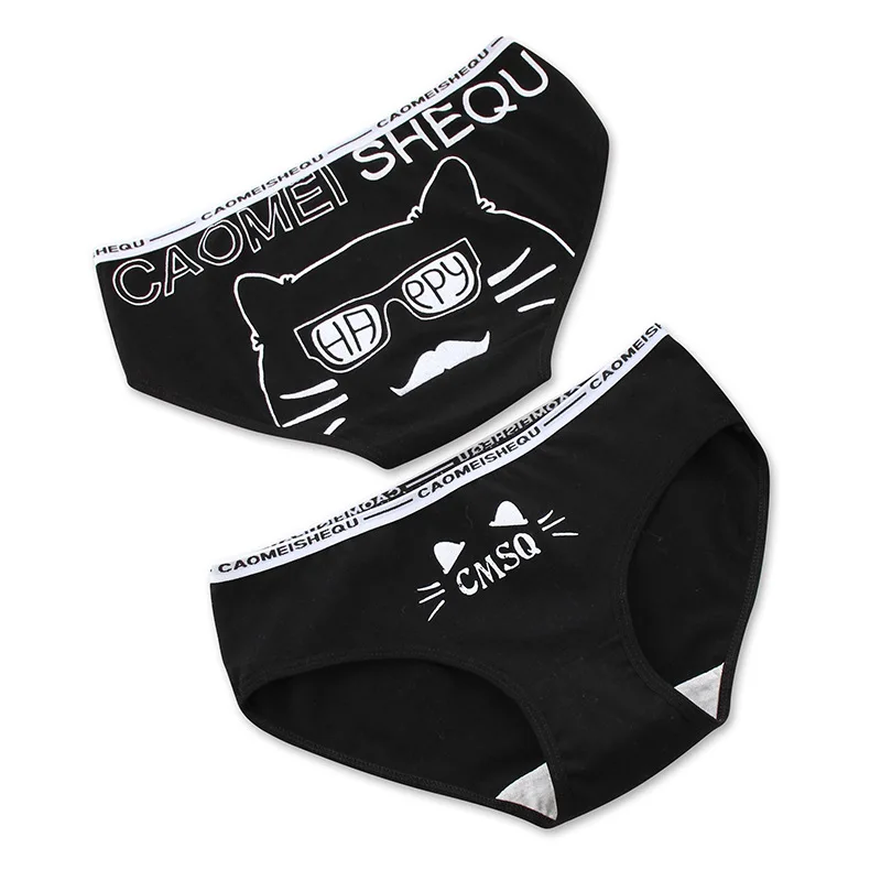 Нижнее белье для женщин черные хлопковые трусы девочек нижнее кошек оптовая