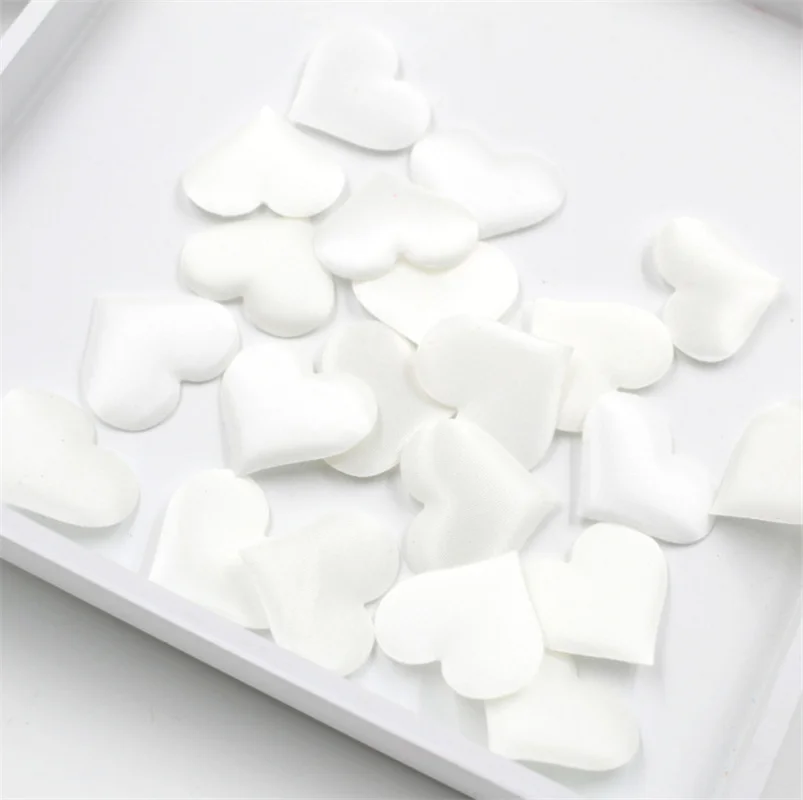 100 шт./пакет 35 мм Романтический губка сатиновая ткань лепестки в форме сердца