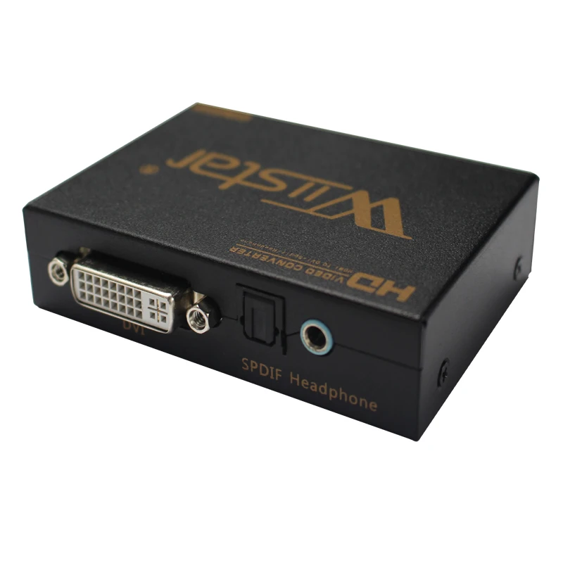 Wiistar HDMI к DVI SPDIF аудио видео конвертер Разъем адаптер Черный Бесплатная