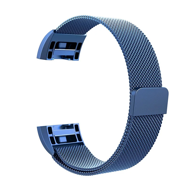 Синий SCOMAS для Fitbit Charge 2 полосы магнитный ремешок из нержавеющей стали сменный ремешок для Fit Bit Charge2 фитнес-браслет Correa - Цвет: Синий