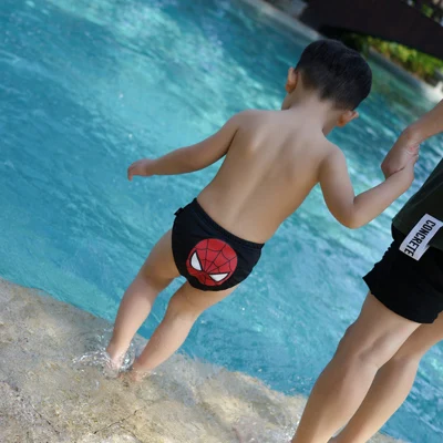 New Summer Boy Swimwear 2018 Children Swim Trunks for Boys Cartoon Cute Baby Triangle Swimming Clothes Hero Style Shorts |