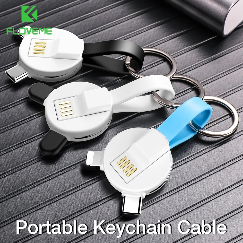 FLOVEME 3 в 1 Micro Usb Tyep C кабель Шнур для iphone зарядное устройство зарядки данных брелок