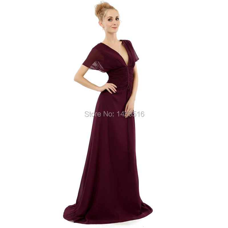Vestidos madre de la novia A line шифоновое платье с v образным вырезом и коротким рукавом