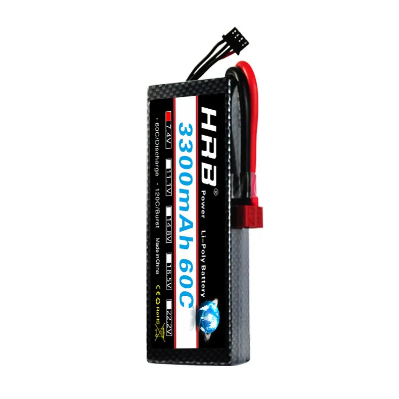 HRB 2S 7,4 V RC Lipo аккумулятор 3000mah 3300mah 4200mah 6000mAh 7000mah 8000mah 100C Жесткий Чехол для Traxxas 1/10 Scx10 автомобилей лодки