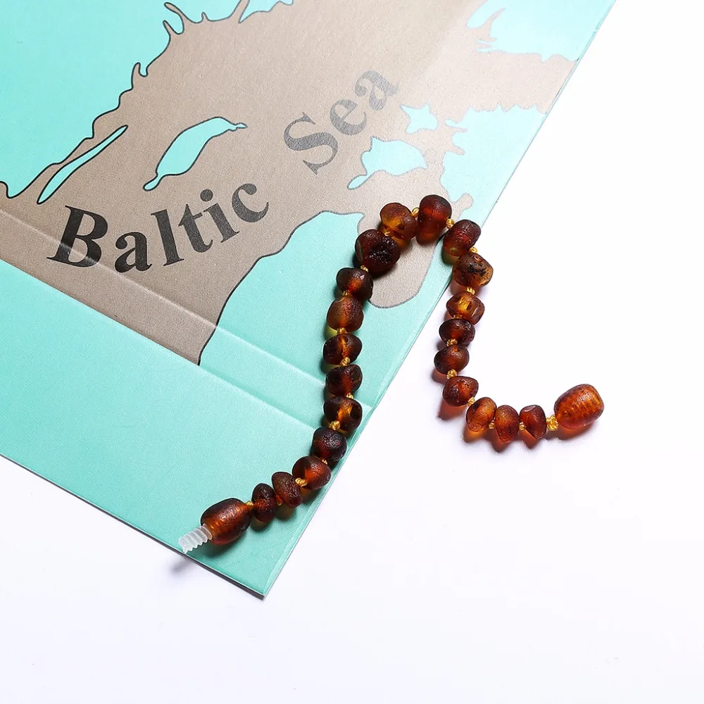 Браслет для прорезывания зубов Raw Baltic Янтарный Для малышей (коньячный сырой