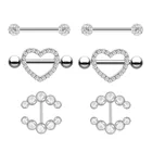 Кольцо для пирсинга сосков со штангой, 2 шт.