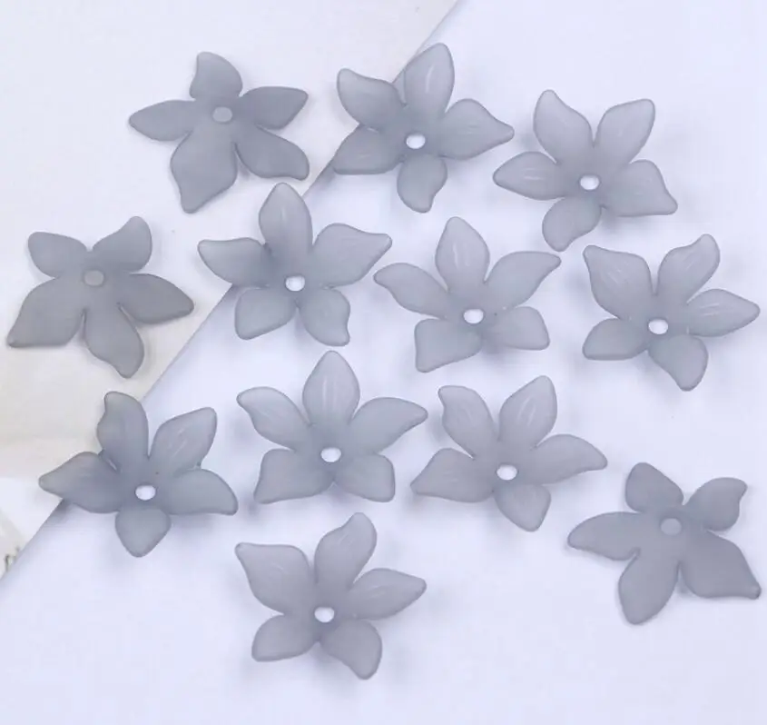 gray color Модный акриловый цветок свободные бусины головной убор пластиковые бусины "сделай сам" для изготовления ювелирных изделий смешанных цветов 22 мм 100 шт y1011 - Цвет: gray color
