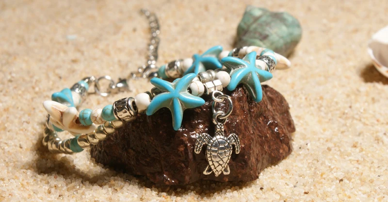 MOON GIRL Shell Beads анклеты Морская звезда для женщин многослойный ножной браслет ручной работы богемные ювелирные сандалии Прямая поставка