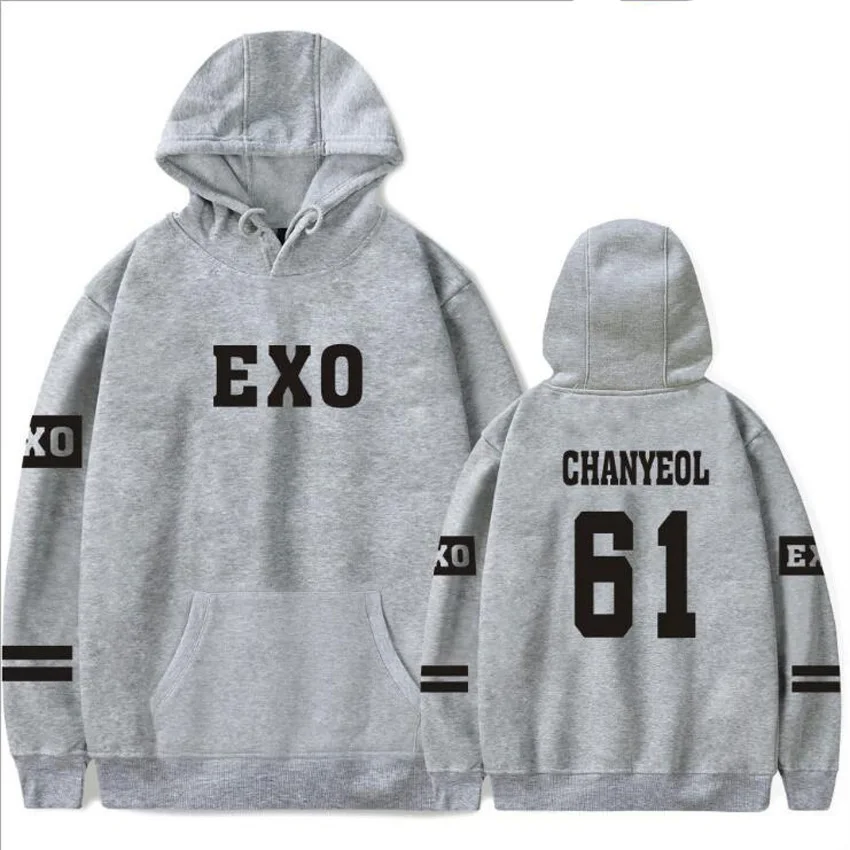 Корейский Kpop Exo толстовки для мужчин и женщин Harajuku флисовый пуловер с длинными рукавами толстовки с капюшоном хип-хоп спортивный костюм брендовая одежда 4XL - Цвет: CHANYEOL 61
