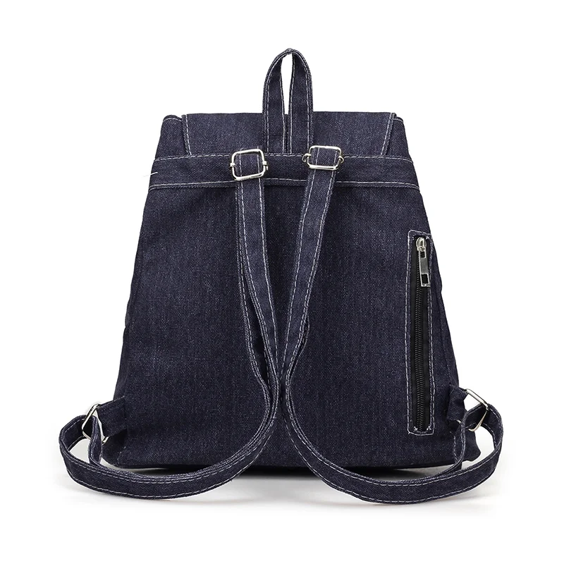 2017 Новый Джинсовый холщовый женский рюкзак на шнурке школьные сумки для
