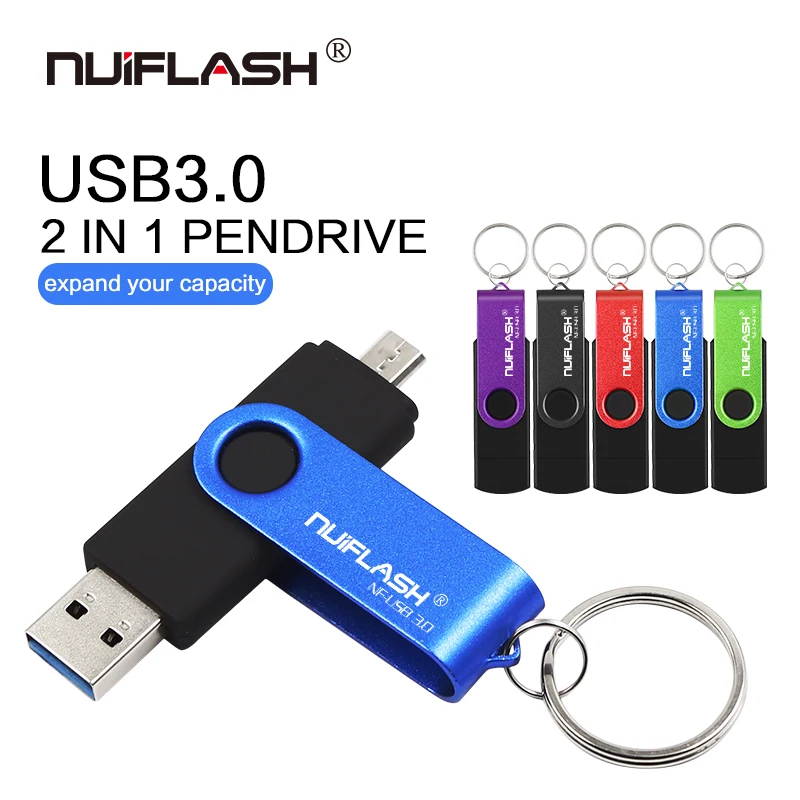 

Double Use USB 3.0 OTG Pen drive 64GB Metal USB Flash Drive 128GB 32GB 16GB Real Capacity Pendrive Flash Drive free ship