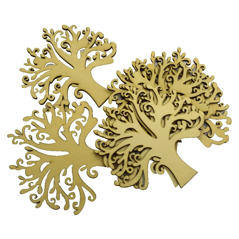 Пустые деревянные украшения в виде дерева для поделок сделай сам 2 шт. вечерние