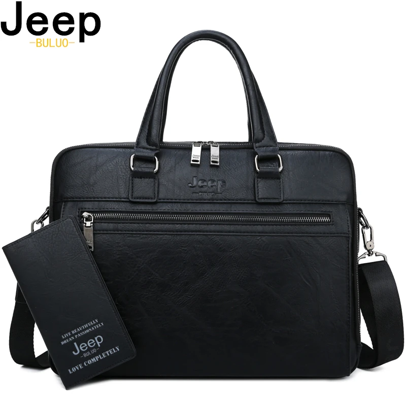 Мужской деловой брендовый портфель jeep buluo, оранжевый портфель для ноутбука 14", сумка для путешествий, брендовая сумка с ремнем через плечо, все сезоны
