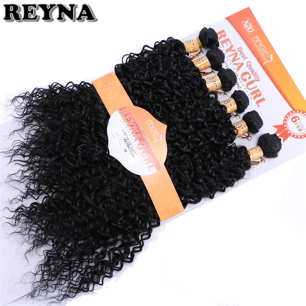 Kinky Curly Wave High Temperature Fiber Weave REYNA Synthetic Hair Bundles 6pcs/Lot hair Gram