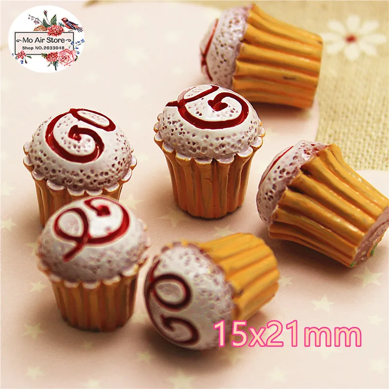 ice cream cup 10PCS dessert 3D Resin Flatback Cabochon Miniature food Art Supply Decoration 15x21mm | Дом и сад
