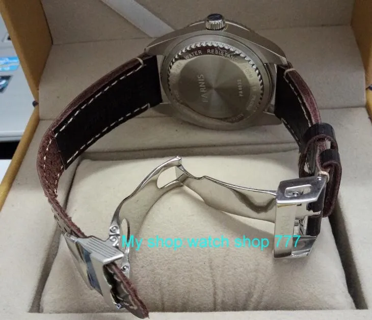 43mm Parnis Sapphire Crystal 21 jewels Automatic Self-Wind Movement Mechanical watches 5Bar Luminous Men's 415o | Наручные часы