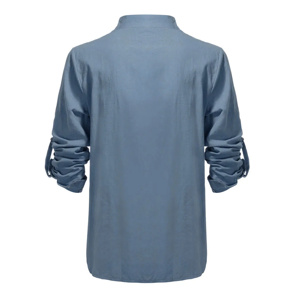 Женская льняная блузка с вышивкой размера плюс Повседневная Свободная футболка