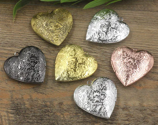 29 мм винтажный фотомедальон античный бронзовый тон матовый опаленный цветок в