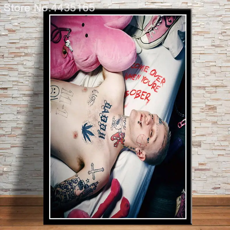 Красный Lil Peep Poster холст живопись современная спальня современные картины для украшения Вдохновленный минимализм для домашнего декора плакаты и принты - Цвет: Красный
