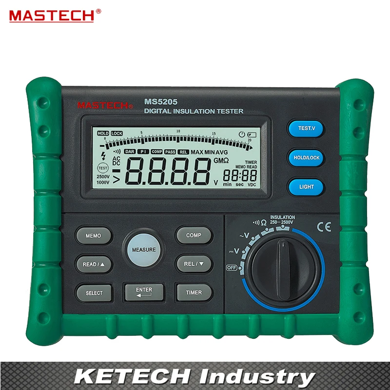 Цифровой измеритель сопротивления изоляции AC/DC Напряжение тестер megger MASTECH MS5205 |